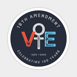 19th Amendment Centennial Logo - Votes Women Suffrage Design Magnet